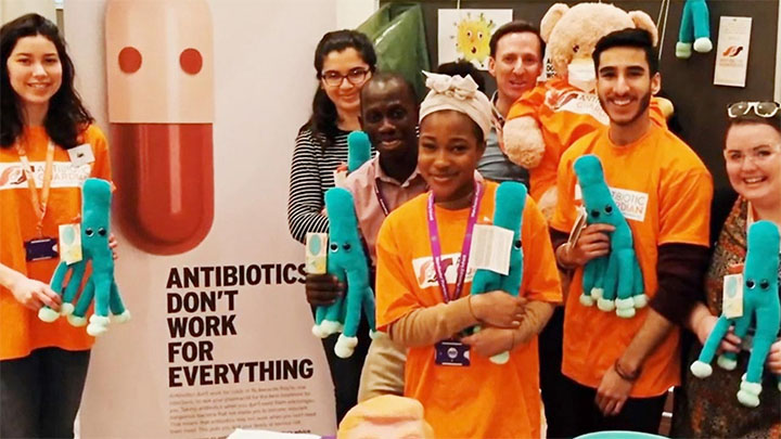 A group of people acting as antibiotics guardians.