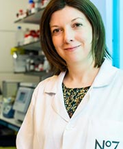 Dr Ellie Bradley in the No7 lab.