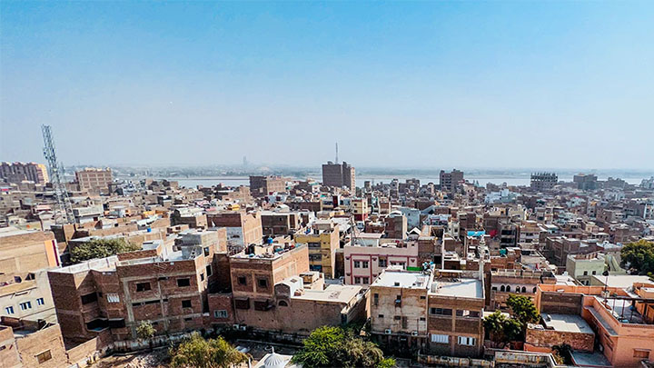 Cityscape of Sukker in Sindh, Pakistan.