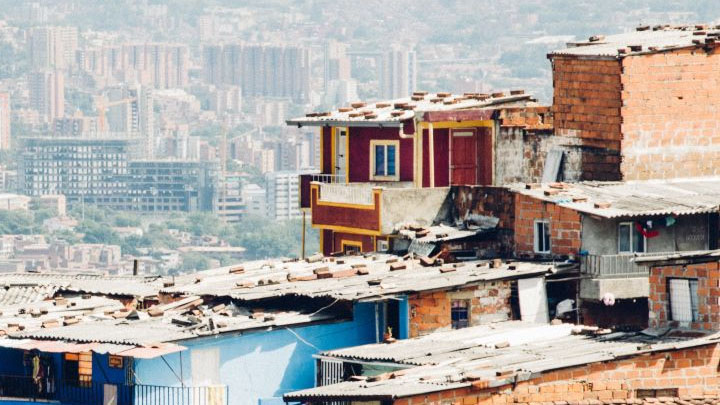 Rows of homes in Colombia.
