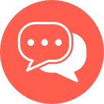 An icon of two overlapping speech bubbles.