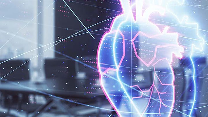 Futuristic illustration of a heart.