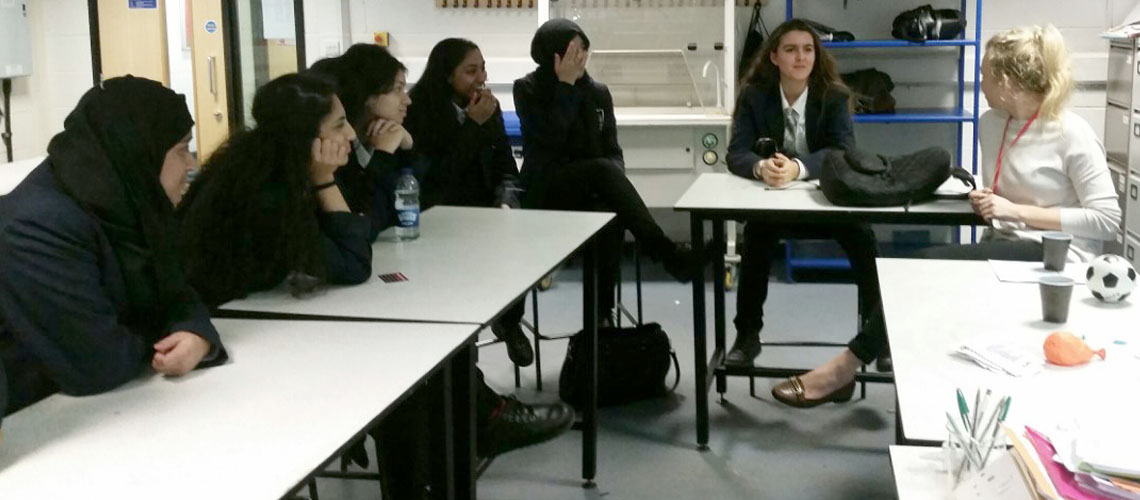 secondary school students attending a service learning workshop