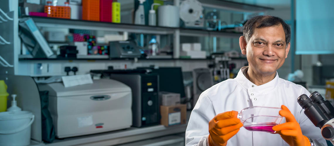 Image: Vaskar Saha in lab