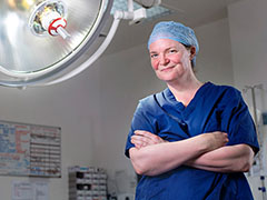 Image: Professor Emma Crosbie in an operating theatre