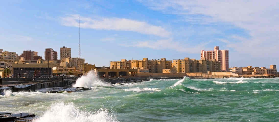 A view of Alexandria by the sea.