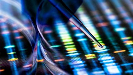 Conceptual image illustrating DNA gene editing.