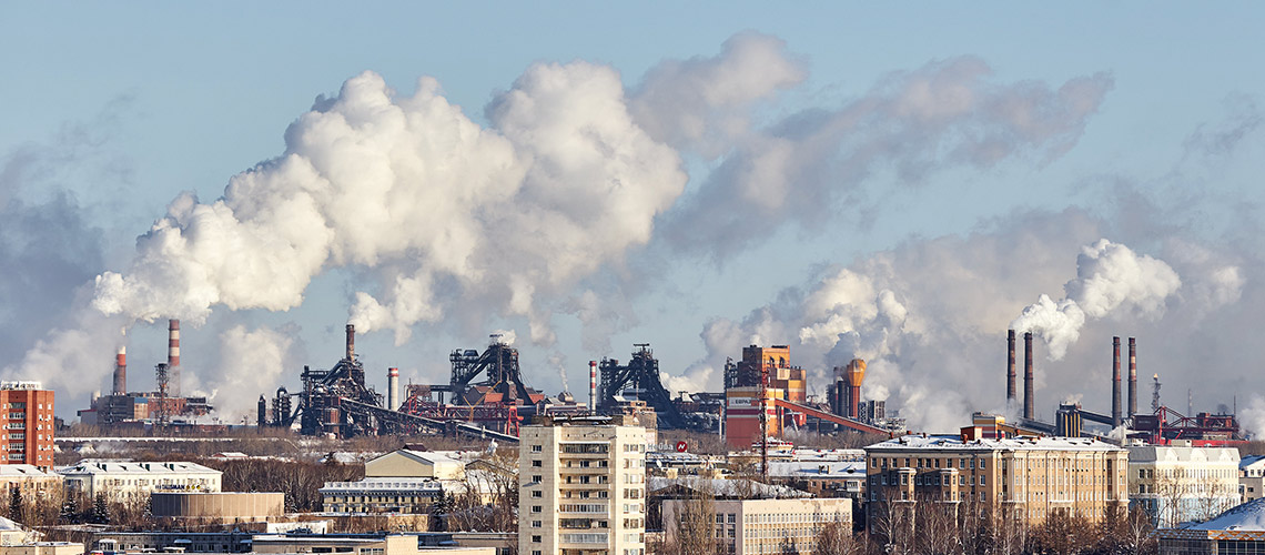 Pollution by factory exhaust gasses