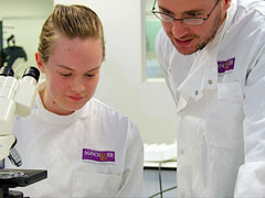 Biology student in the lab at The University of Manchester