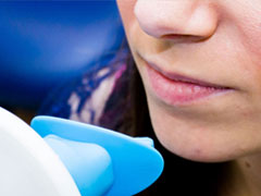 Woman with a respirator