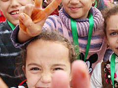 Syrian children in refugee camp