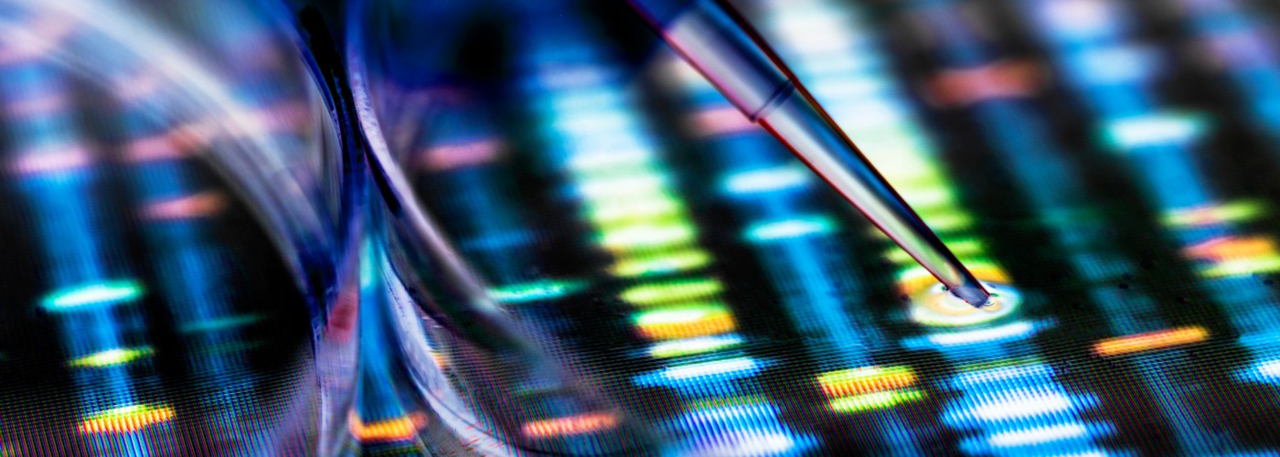 Conceptual image illustrating DNA gene editing.