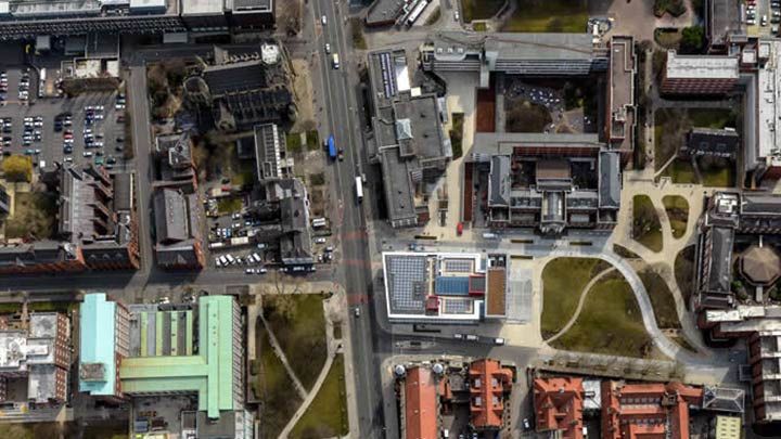 Aerial view of Manchester