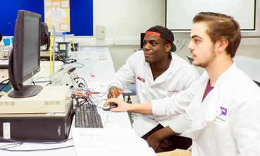 Students at work in the lab.