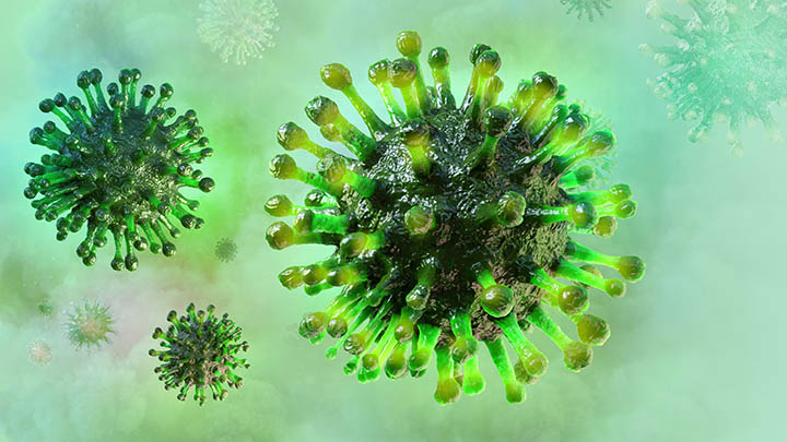 Illustration of coronavirus.