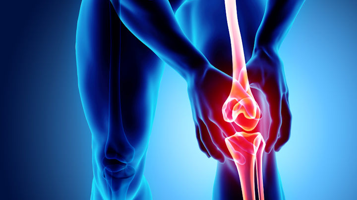 Stock image of knee pain