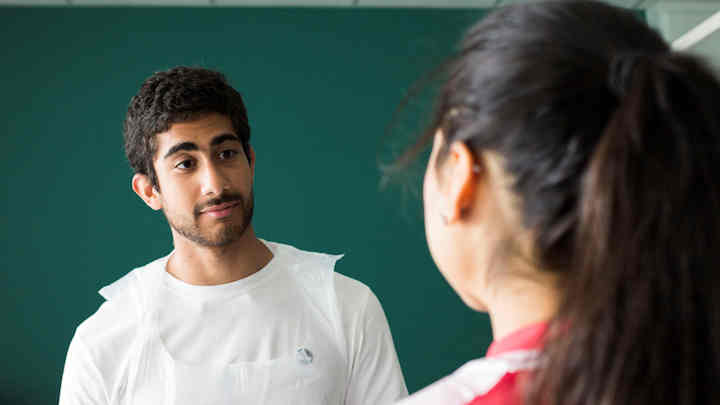 Medical students in a hospital clinic.