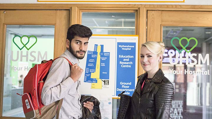 Medical students at Wythenshawe hospital.