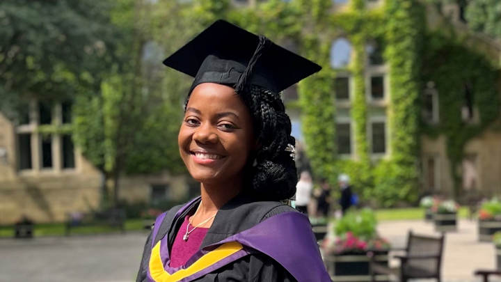 A photo of Vimbai in her graduation gown.