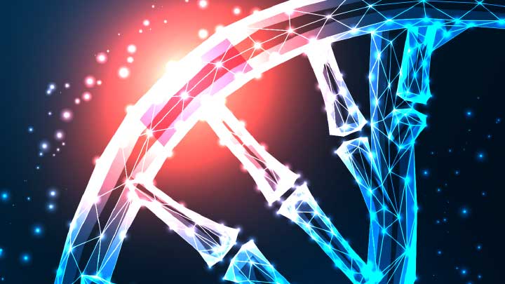 Genomics illustration of DNA cells