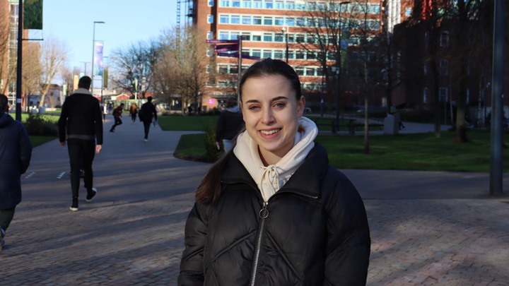 Katie on campus.