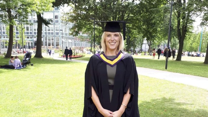 Fiona in her graduation gown.