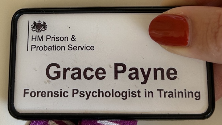 Grace's Forensic Psychologist in Training badge.