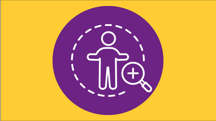 person on a yellow/orange background.