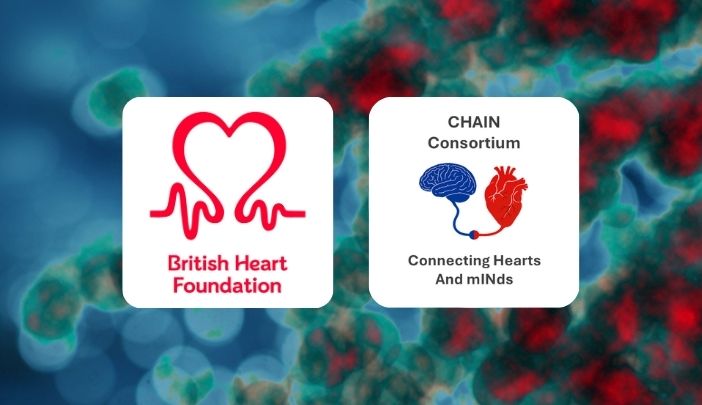 Logos for the British Heart Foundation and the CHAIN Consortium