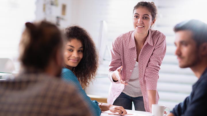 A group of researchers in a briefing session.