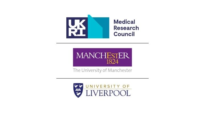 Logos for the MRC, The University of Manchester and the University of Liverpool