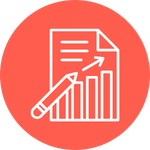 An icon showing a business paper with pen and graph