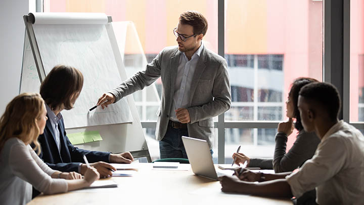 Postgraduate students during a professional skills training session.