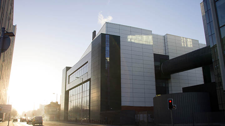 The CTF and AV Hill buildings, connected by a bridge.