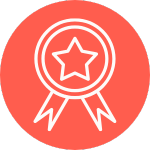 An icon of circle with 93% in the middle on an orange background.